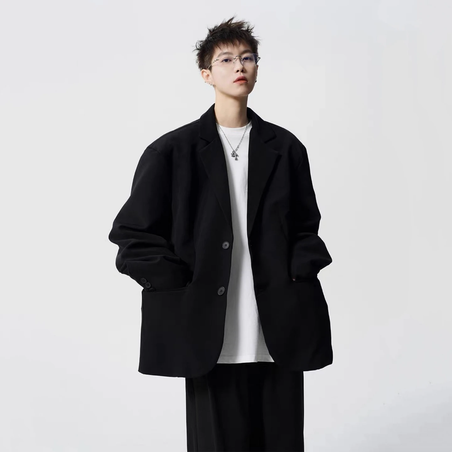 

Ele Bla Suit Jaet for Men Single Button American Sle Haome Wine Ceremony Cleanfit Formal Wear Casual Youth