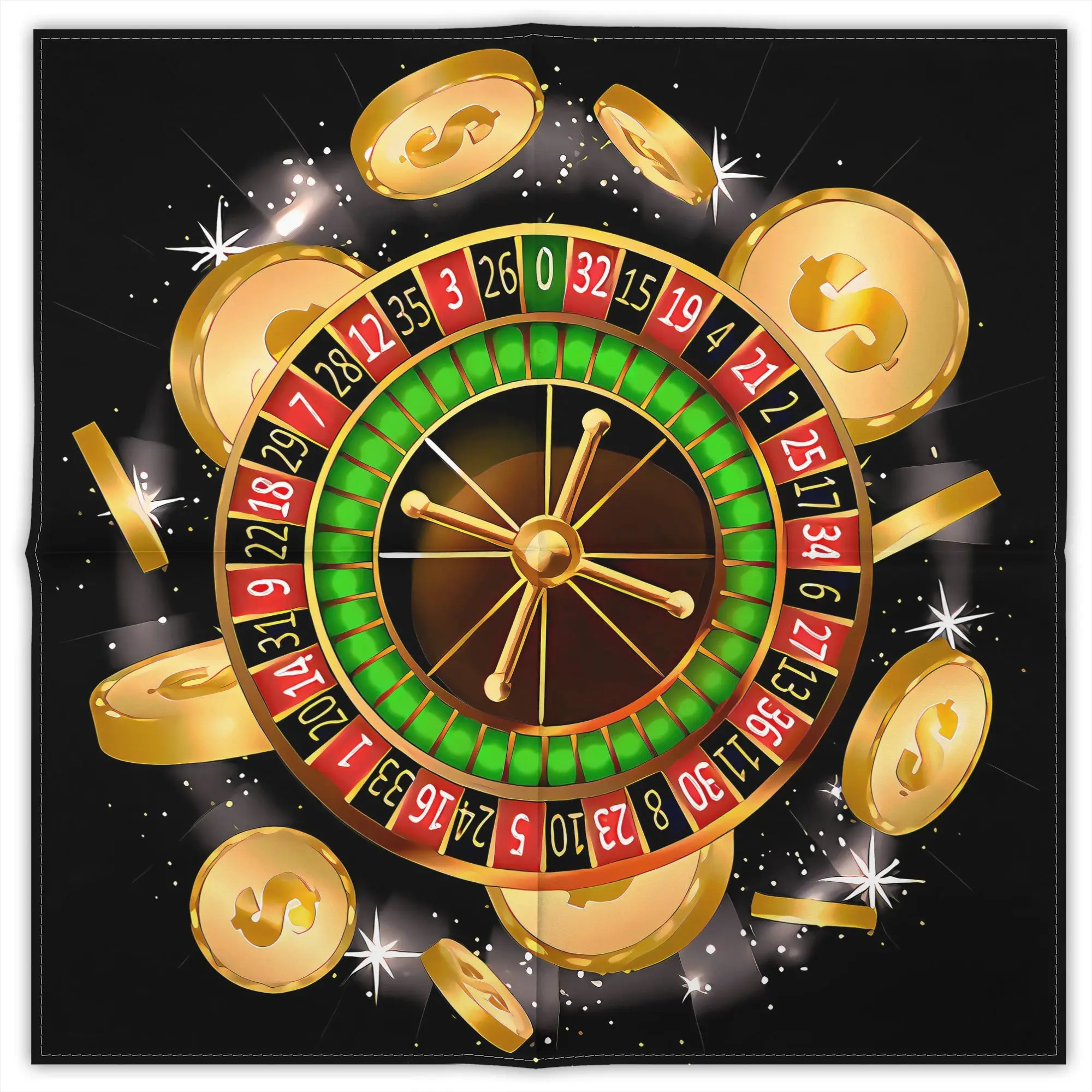 

Wheel of Fortune Compass Fashion Square Scarf Decorative Polyester Printed Daily