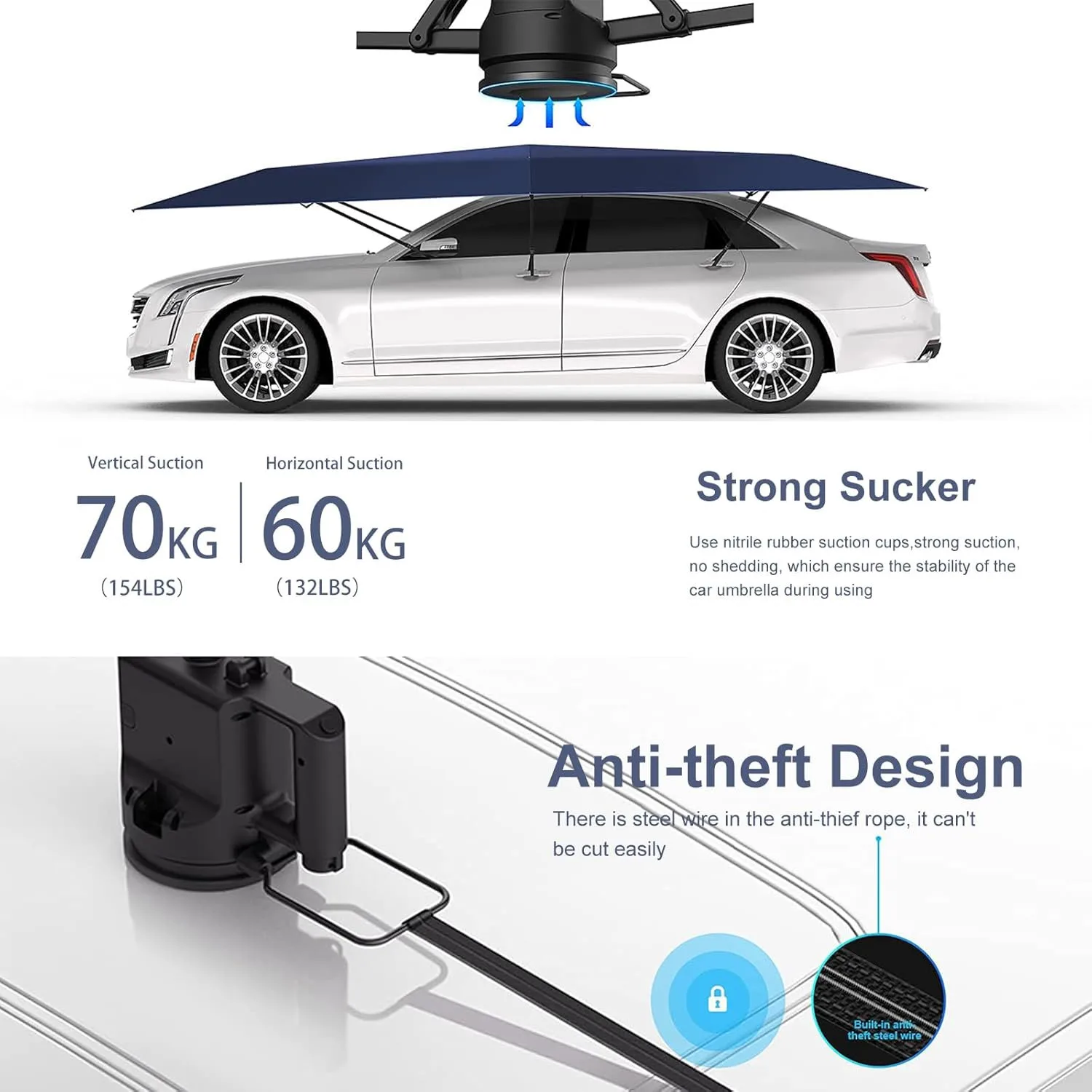 Fully Automatic Car Tent Removable Folding Portable Sun Protection Cover with Remote Control Hail Protection Car Umbrella