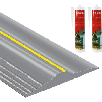 범용 차고 문턱 도장 스트립, 검정색 접착제, 차고 문짝 바닥, 내후성 고무 스트립, DIY 회색, 20 피트, 6m, 300ml
