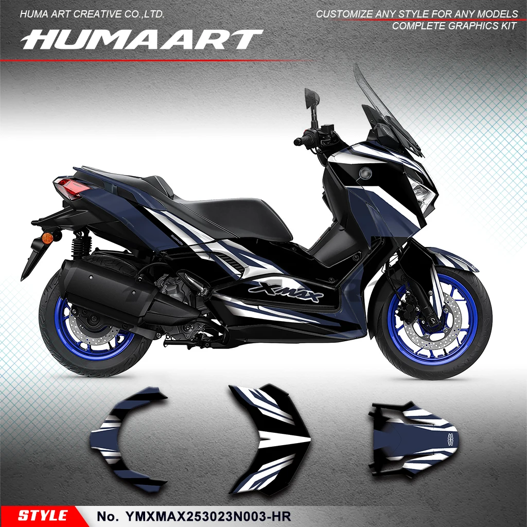 

Huпера, клейкая наклейка, Виниловая пленка для Yamaha XMAX 250 300 2023, YMXMAX253023N003-HR