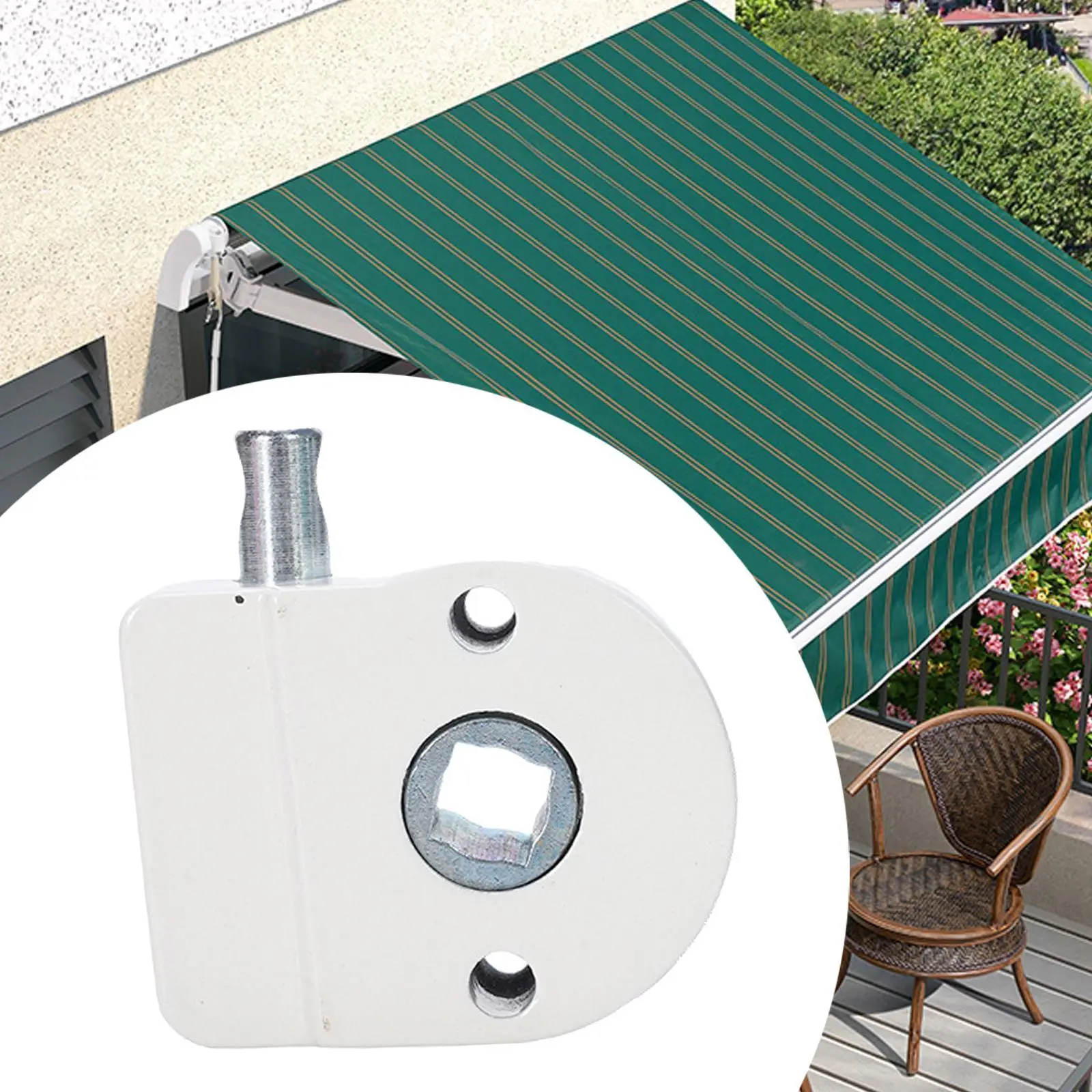 Outdoor Metal Awning Crank Gearbox Strong Load Capacity Generic Accessory White Canopy Sturdy 360 Degree Swivel Sunshades Parts