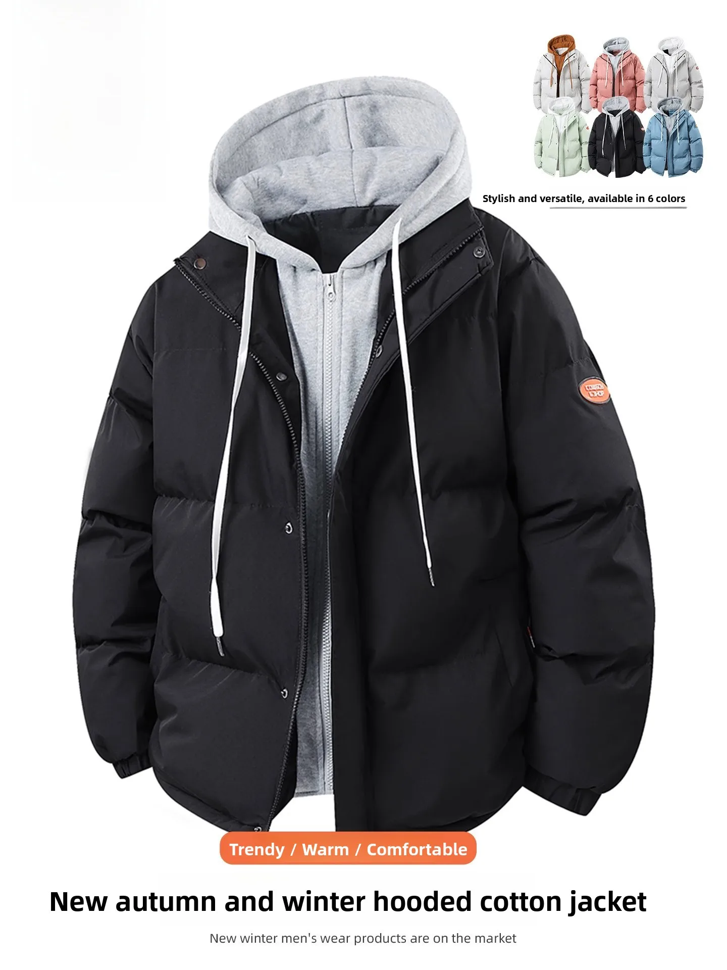 

Мужская зимняя теплая верхняя одежда из хлопка с капюшоном Thiened, мексиканский рис, новинка 2025 года, свободная посадка, длинная молния све