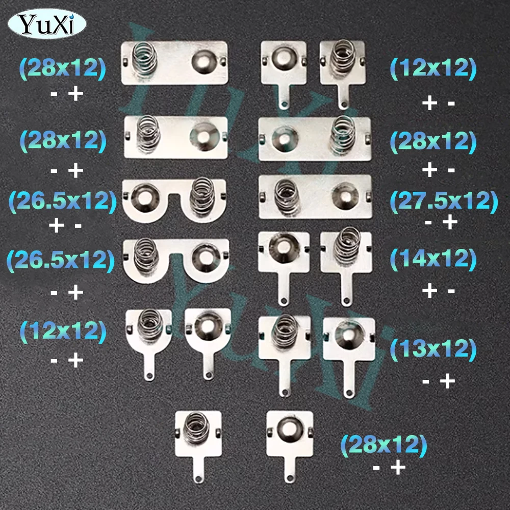 バッテリースプリングシート,AAコンタクトボックス,ニッケル鉄メッキ,0.3mm, 12x12,13,26,27.5mm, 27mm, 20個