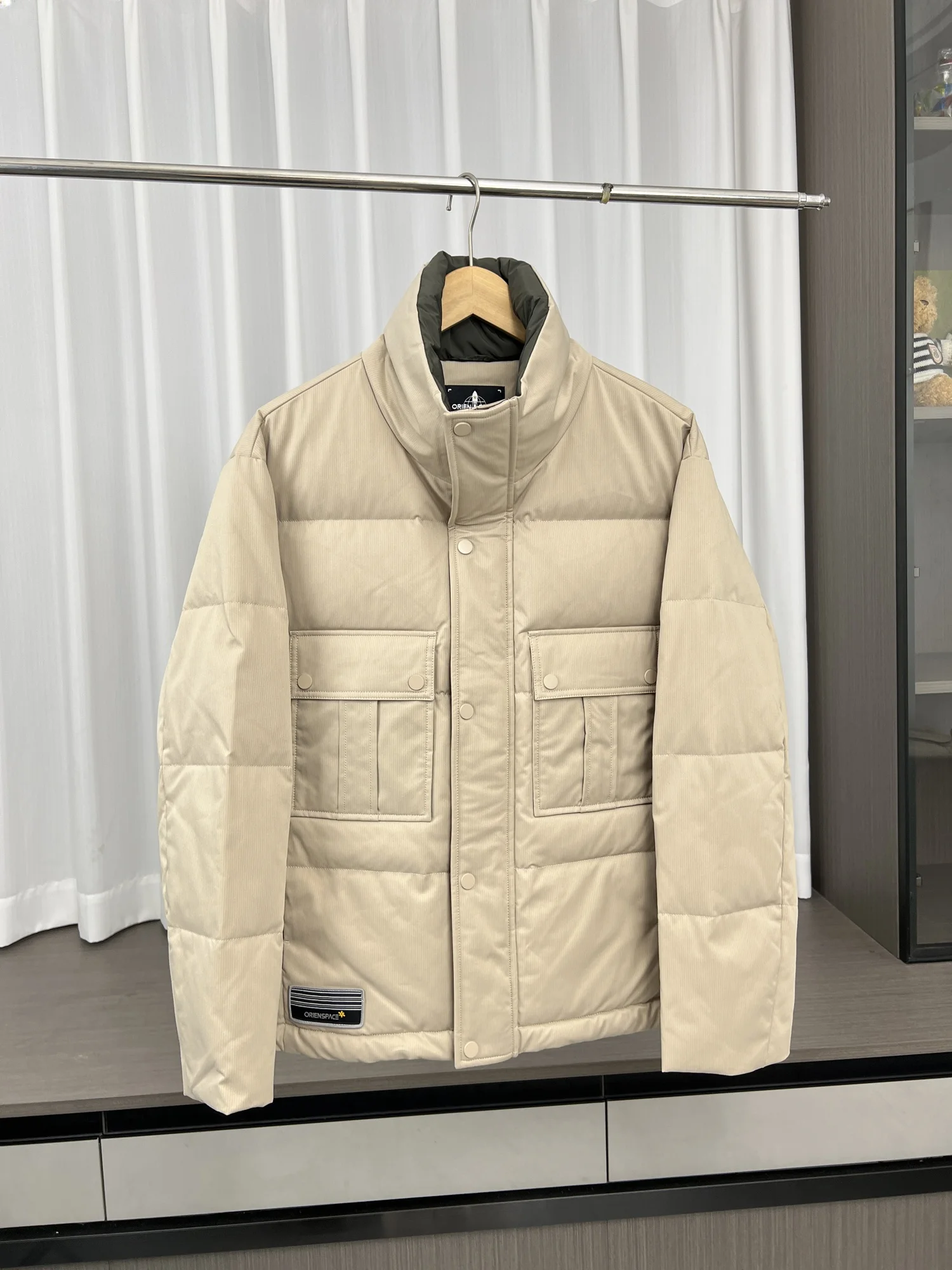 

Мужская зимняя утепленная куртка с вышивкой, на пуху, с воротником-стойкой, повседневная, теплая, для снега