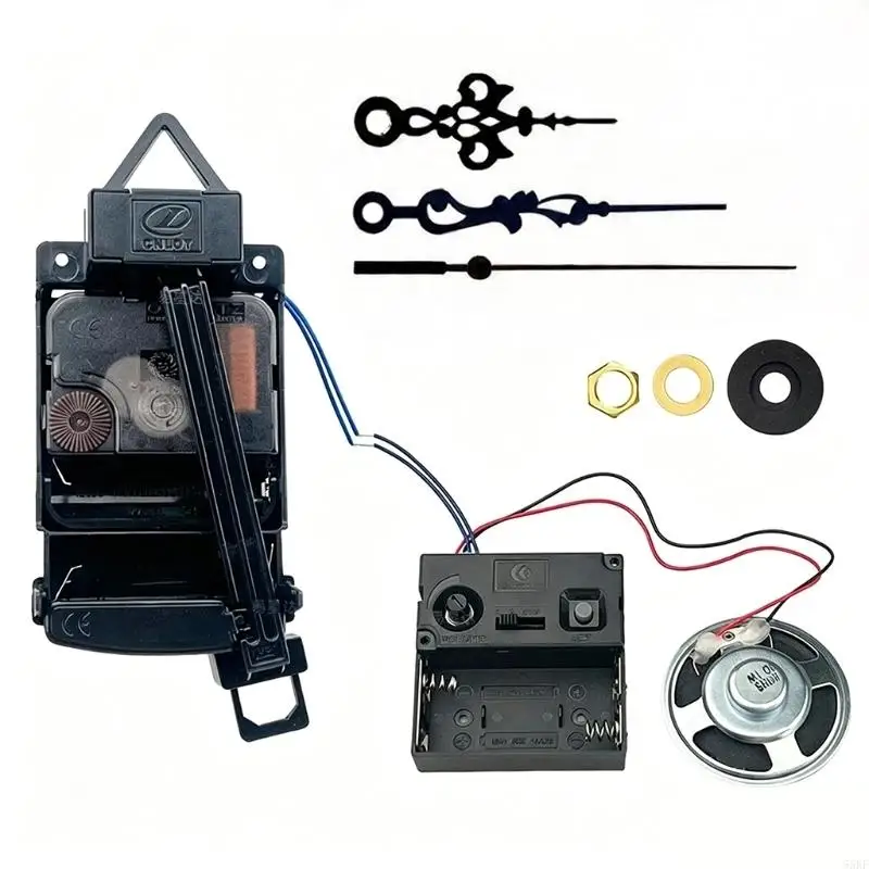 Completing Plastic Pendulum Clock Repair Set with Quartzs Movement Hands and Music Chimes Box for Crafting Unique Clock 55KF