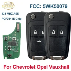 SUPERKEY 5WK50079 llave de giro remota, 433MHz, FCF7941E, para Opel, Vauxhall, Corsa, Tourer, cascada E, Zafira, Mokka, Viva, Astra J, 2009 - 2017