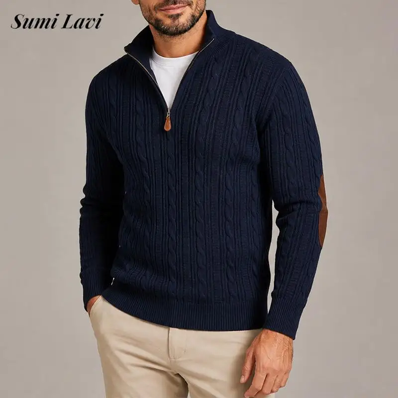 Vintage Knitting Shirt Tops Mens Stylish Patchwork Long Sleeve Pullover Men 2026 Autumn Winter Twist Texture Knitted Shirts