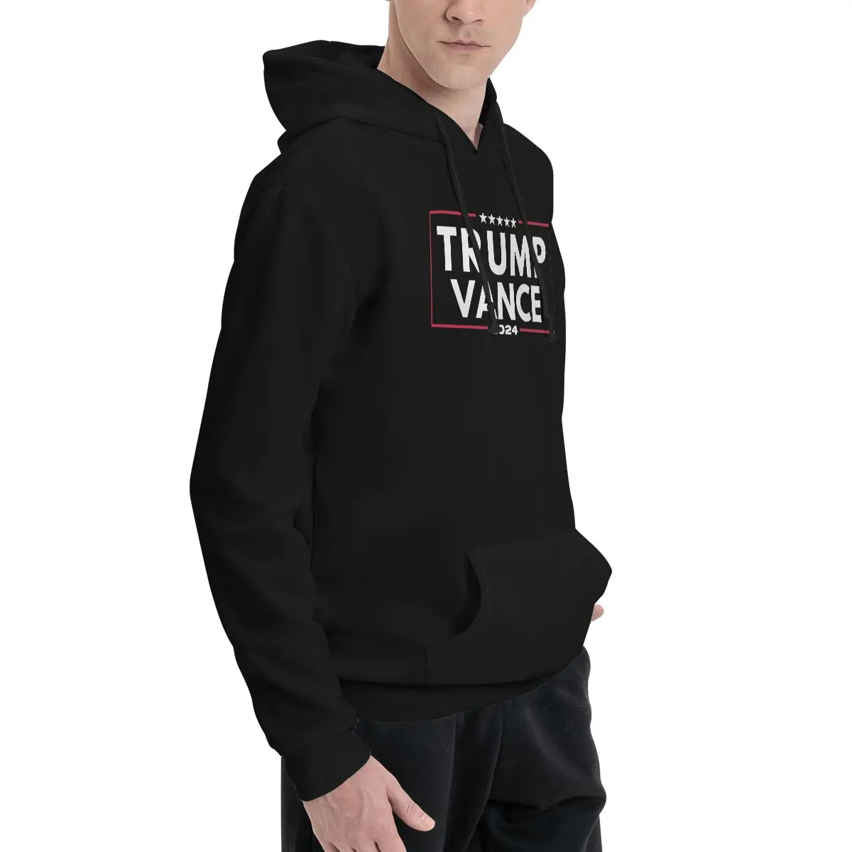 Men's Women's Trump J D Vance Hoodies With Pocket Fashion Presidential Election Long Sleeve Sweatshirts