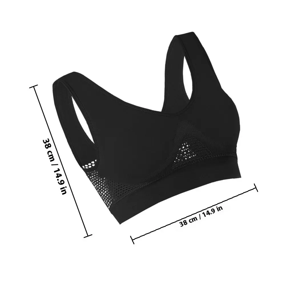 Wirefree Sports Bra for Women Breathable Running Fitness Workout Underwear Slim Fit Easy Clean Size S