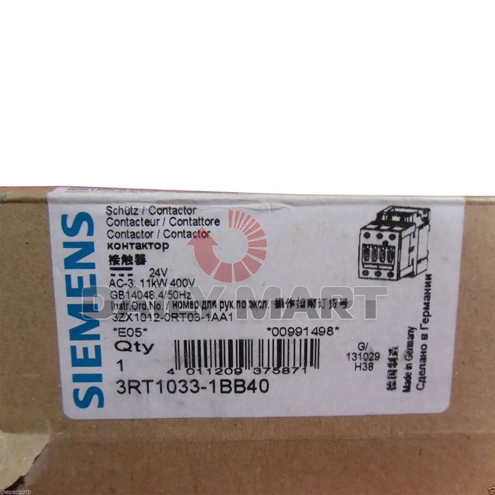 

Новый Siemens 3RT2026-1BB40 Замена 3RT1033-1BB40 контактор и стартер двигателя