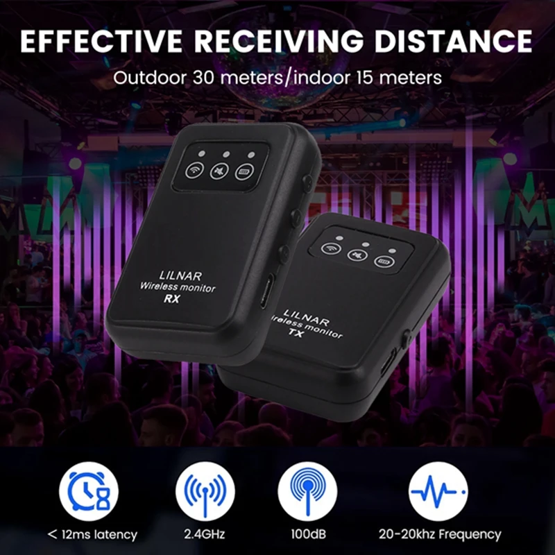 Drahtloses In-Ear-Überwachungssystem, Bühnenaufgabe, 2,4 G-Kopfhörer, wiederaufladbarer Sender, Empfängerunterstützung, Stereo-Mono