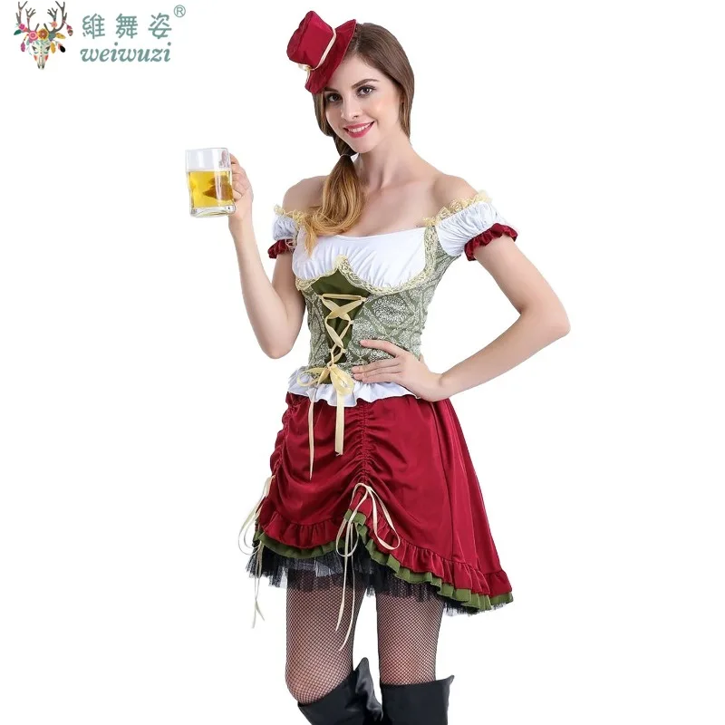 Costume de Cosplay de demoiselle d'honneur d'halloween, robe fantaisie de serveur de Festival de bière, robe de demoiselle d'honneur bavaroise pour adultes, Costume de fête de ferme rurale