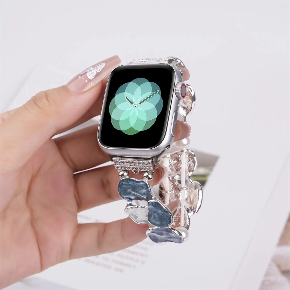 Bracelet de montre à bijoux pour iWatch Ultra 2 Series 10/9/8/7/6/5 Bracelet de montre tendance 42/44/45/46/49 mm 38/40/41 mm_voghion.com