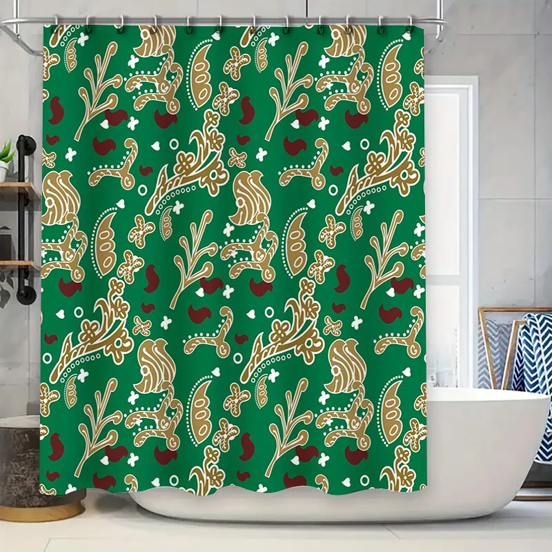 

Занавеска для душа с зеленым листом, декоративный водонепроницаемый коврик для ванной, коврик для домашнего декора, предмет # 2783951064 Алиэкспресс.com