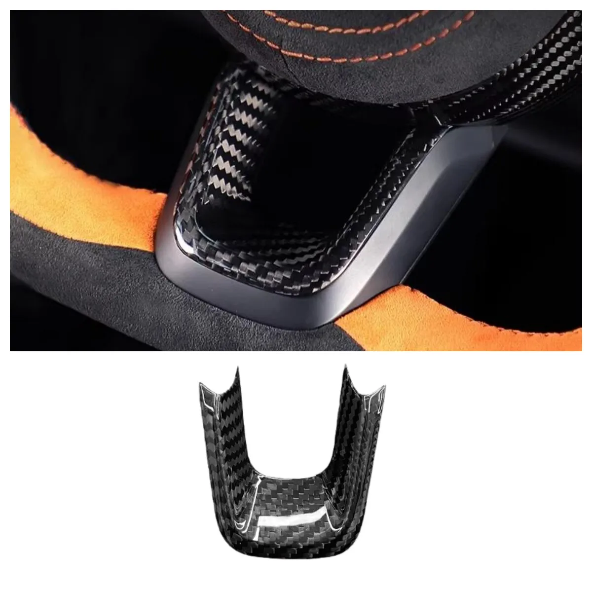 Custom Fit U Shape Dry Carbon Fiber Steering Wheel Trim Sticker for Zeekr 24-26 001 7X 009 7GT Interior Styling Accessories