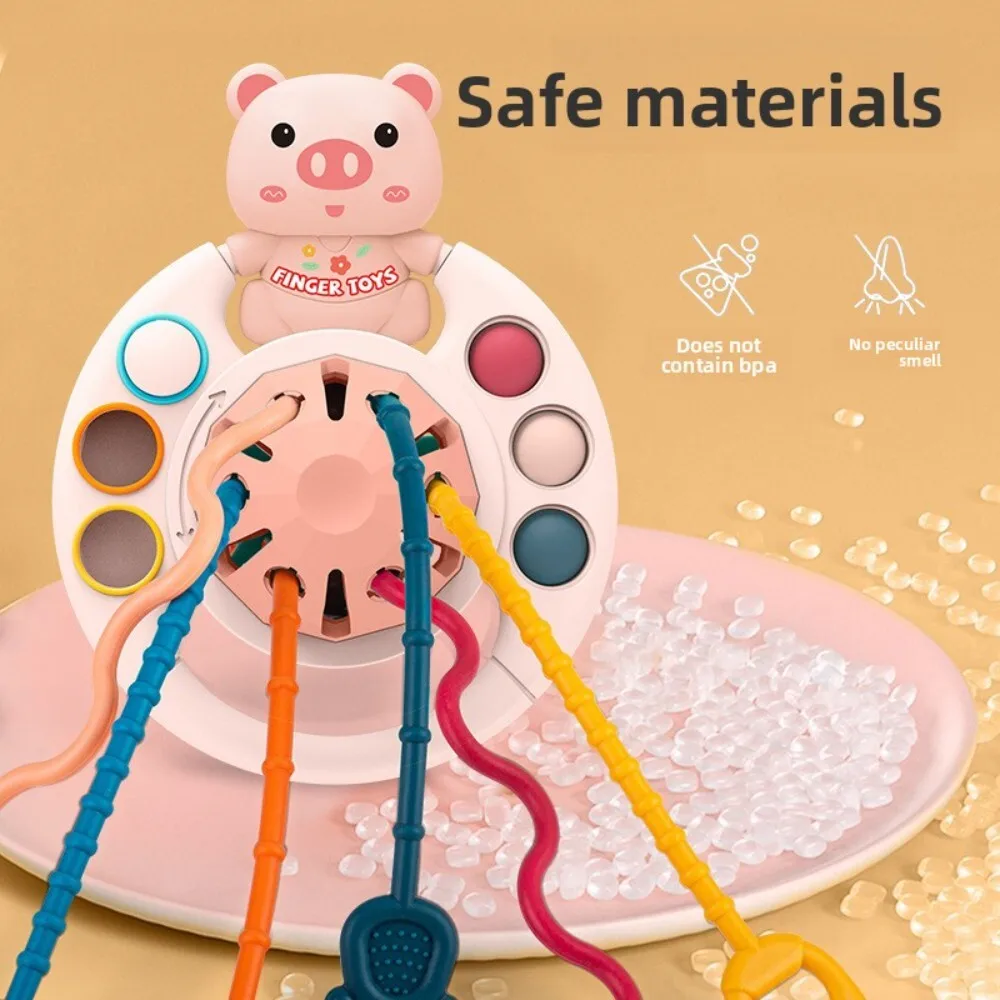 Jouet sensoriel en Silicone souple pour bébé, pour l'apprentissage précoce, le développement Tactile, ours pressable à croquer, pour activité de jeu tactile infantile