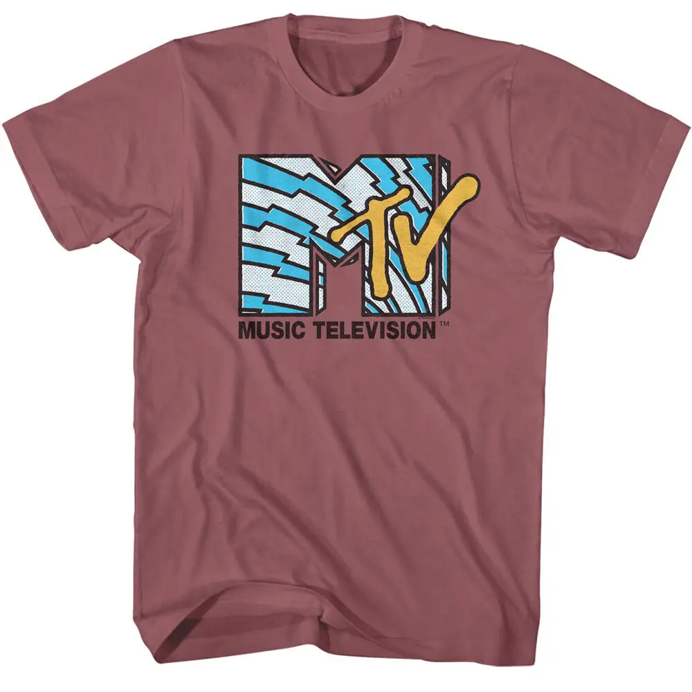 MTV 80's Music Television Lightning Bolts Logo Men's T Shirt