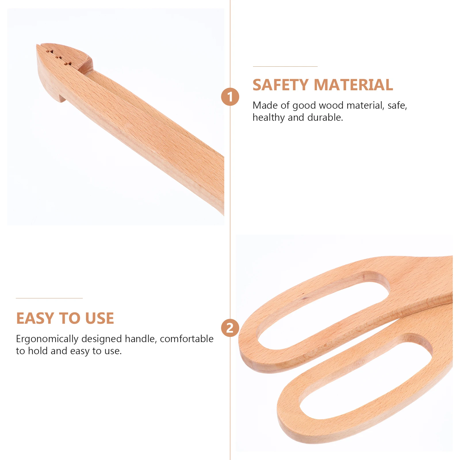 

Food Tong Wooden Practical Multi-Functional Bread Clamp Anti-Scald Barbecue Clip Kitchen Buffet Food Serving Clip