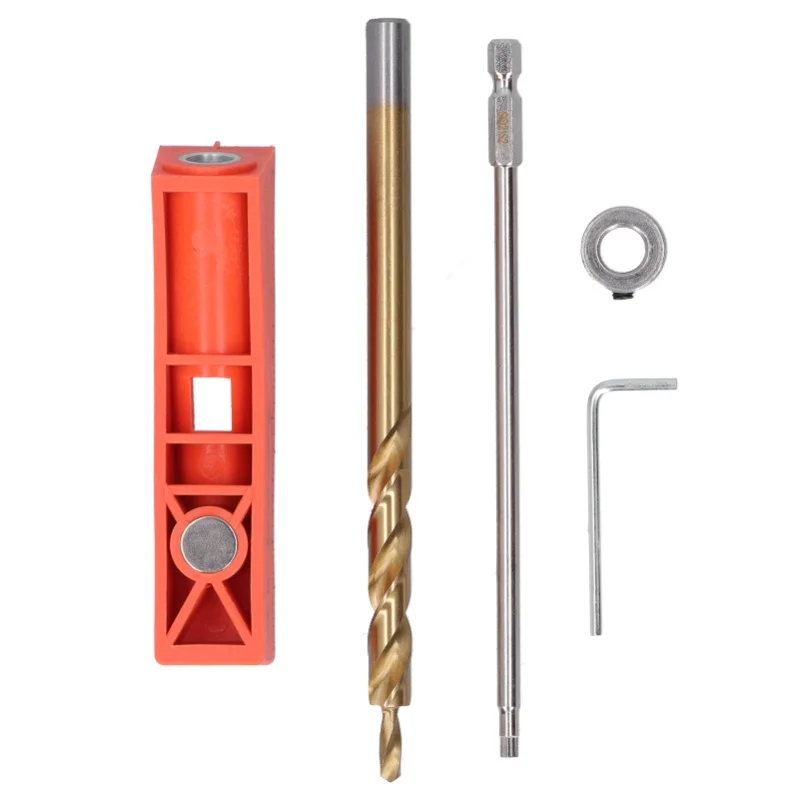 

Pocket Hole Jig Kit Step Drill Bit Screwdriver Positioning Fixture Woodworking Tool
