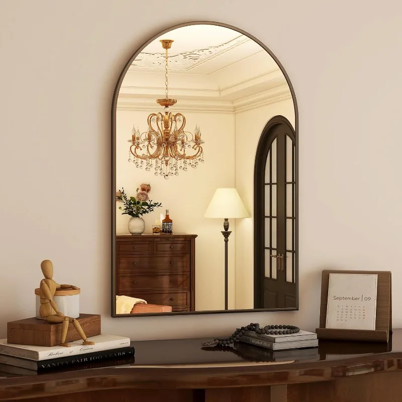 20x30 inch Arch Bathroom Mirror - Arched Bathroom Mirror/Wall Mounted Vanity Mirror - Arch Metal Frame Wall Mirror