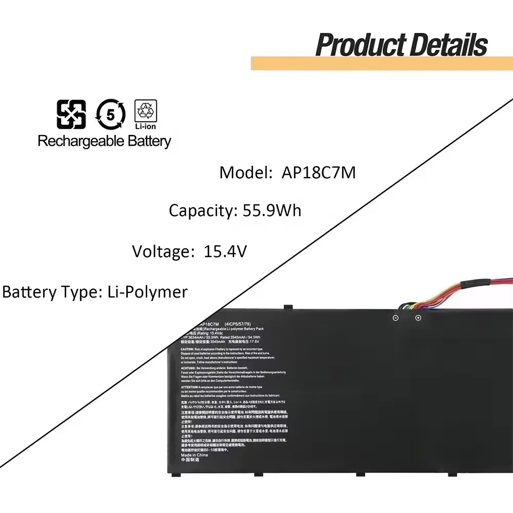 AP18C7M Laptop Battery AP18C7K For Acer Swift 3 SF313-52 SF313-52G SF313-53 SF313-53G SF316-51 5 SF514-54T SF514-54GT SF514-55T