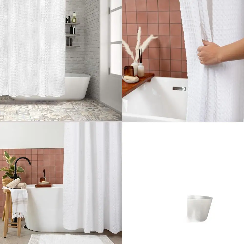 

Luxury 100% Cotton Waffle Shower Curtain - 72 x 72 for Hotel-Quality Bath