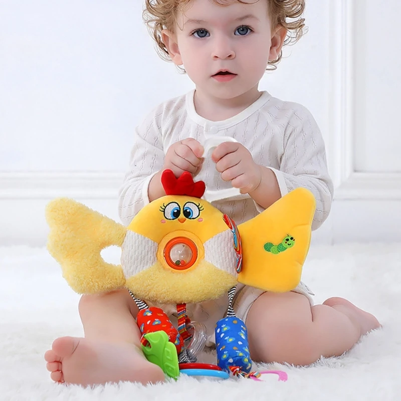 Culla girevole in morbido peluche con campanelli musicali per lo sviluppo del tracciamento visivo e il giocattolo educativo A2UB