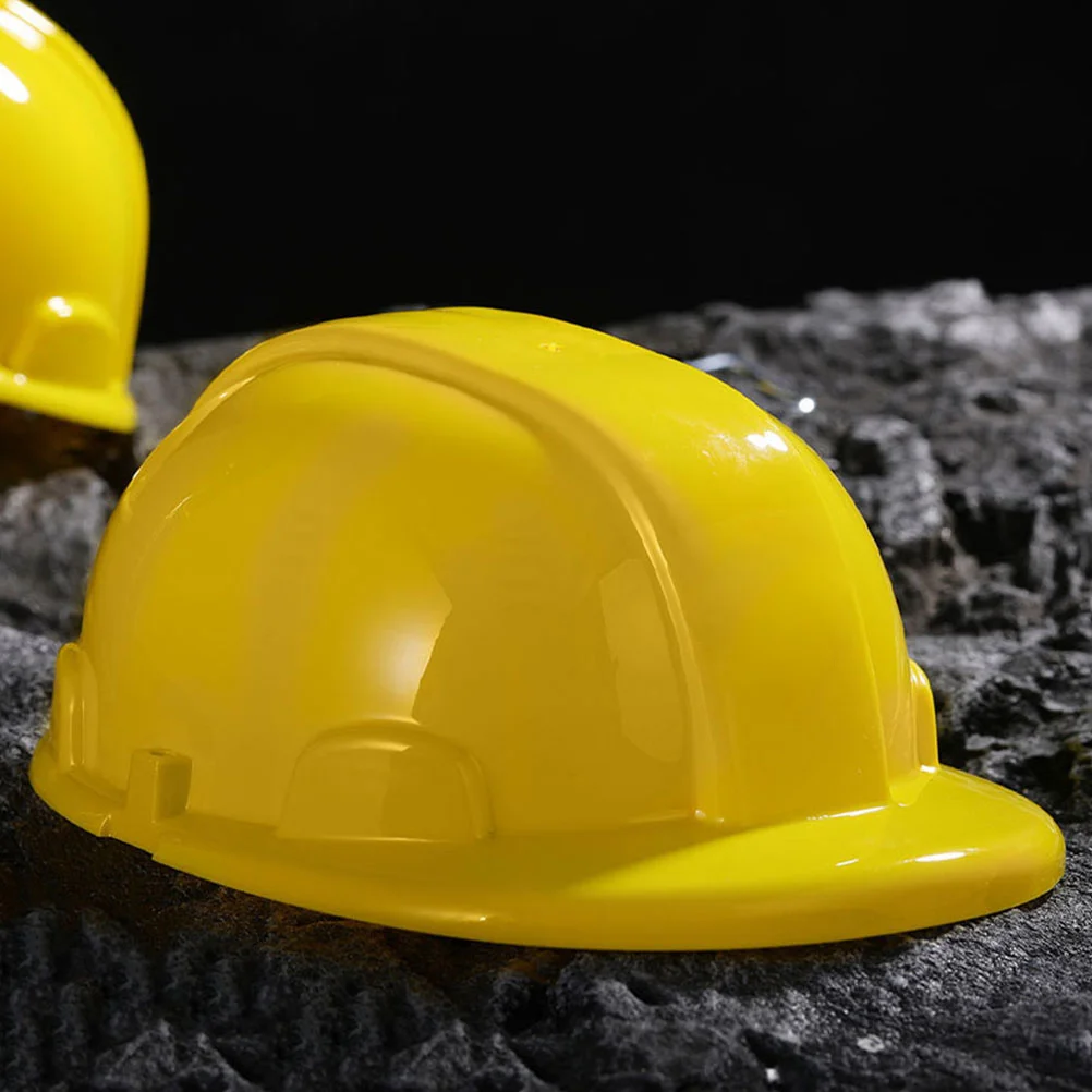 Cascos de seguridad para ingeniero de construcción, cascos duros de plástico amarillo para niños, suministros para fiestas, gorros de construcción, 8 Uds.