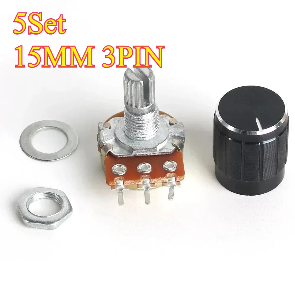 

5 компл. WH148 15 мм комплект линейного потенциометра 10K 1K 2K 5K 20K 50K 100K 250K 1M 3-контактный с черной крышкой из алюминиевого сплава