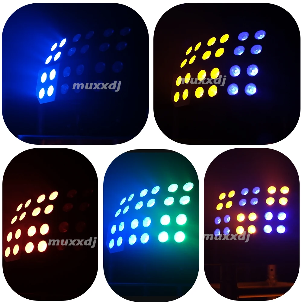 MUXXDJ Spider Wash Lights 24*12w RGBWA+UV LED Wash Battery Powered DMX512 for Wedding Stage Event Bar