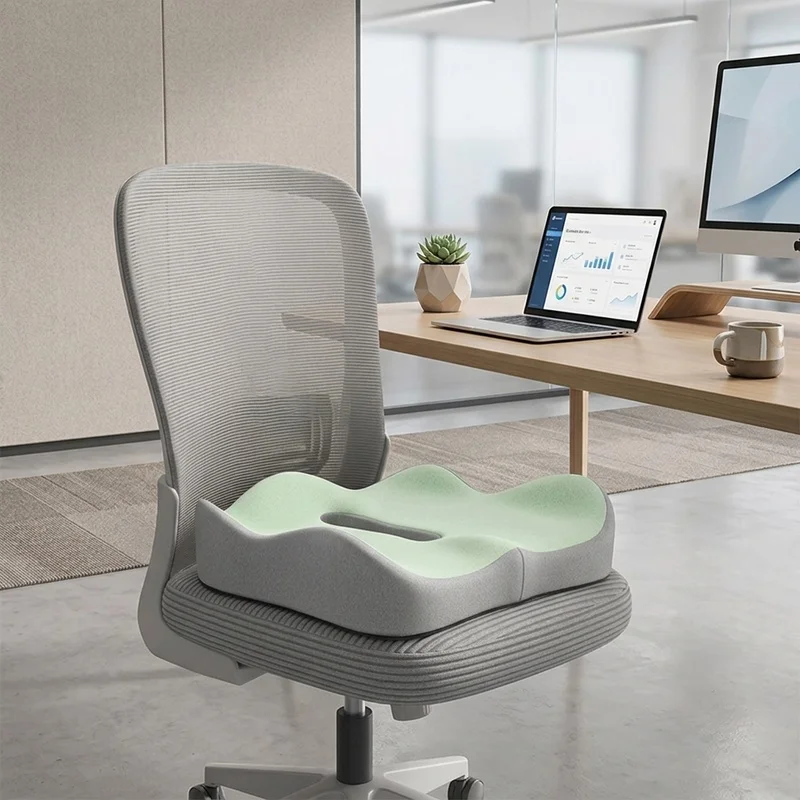 1pc Memory Foam Seat Cushion 3D Ergonomic Support Washable Polyester Car Office Chair Cushion Comfort Pad