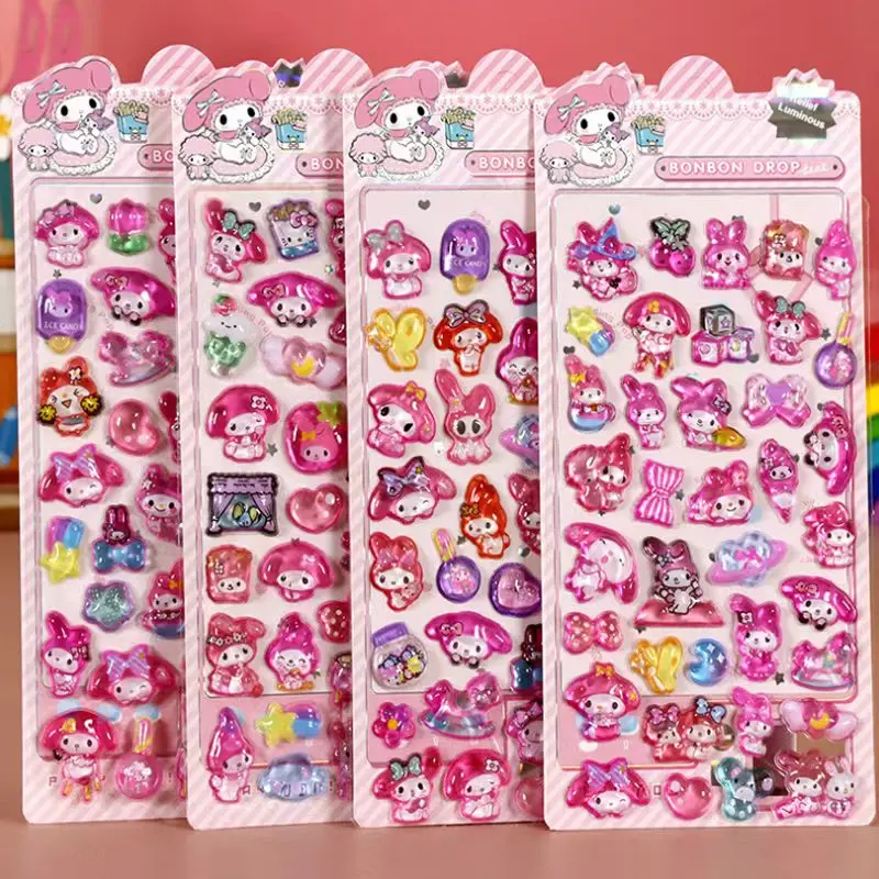 

2 шт. ~ 4 шт. смешанный мультфильм капибара Куроми My Little Pony 3D стерео кристаллическая наклейка материал для справочника оптовая продажа