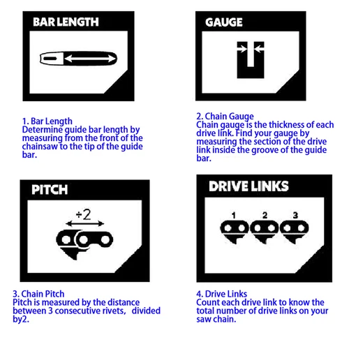 Imagen 2 del producto 1/2/3/4 Uds 18 pulgadas 72 enlace de transmisión 36 cortador 0,325 ""paso.058"" cadena de sierra de motosierra para poda herramienta de carpintería de jardín