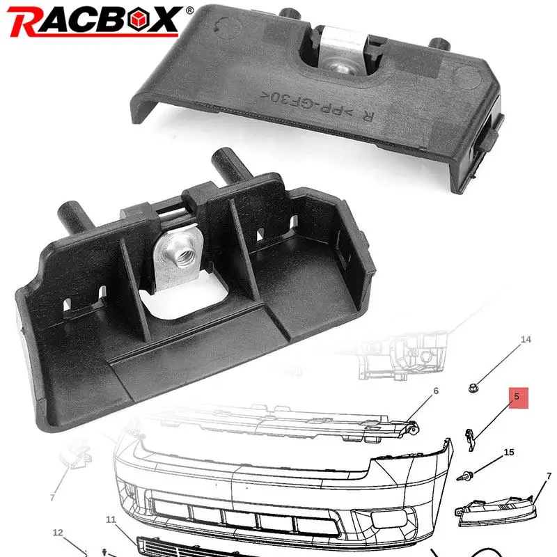 Set Front Bumper Fascia Bracket For Dodge Ram 1500 2009 2010 2011 -2020 Front Left Right Retainer Holder 55277480AD 55277481AB