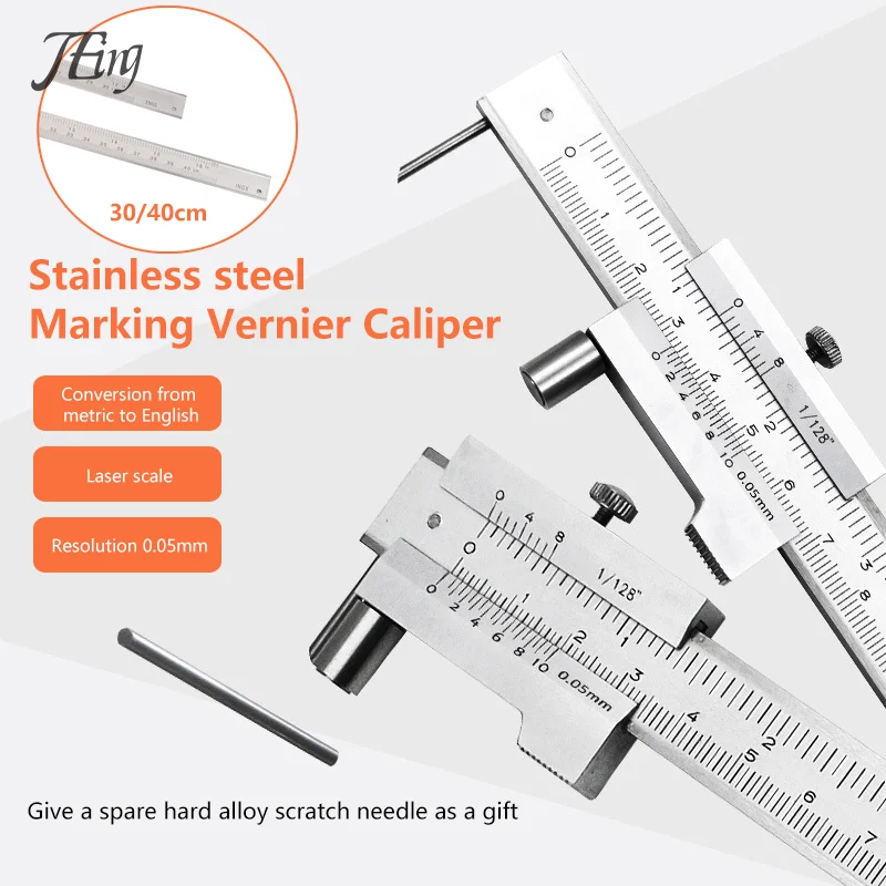 300/400MM Vernier Caliper Precision Measuring Gauge Stainless Steel Parallel Marking Caliper Measuring Tool With Spare Needle