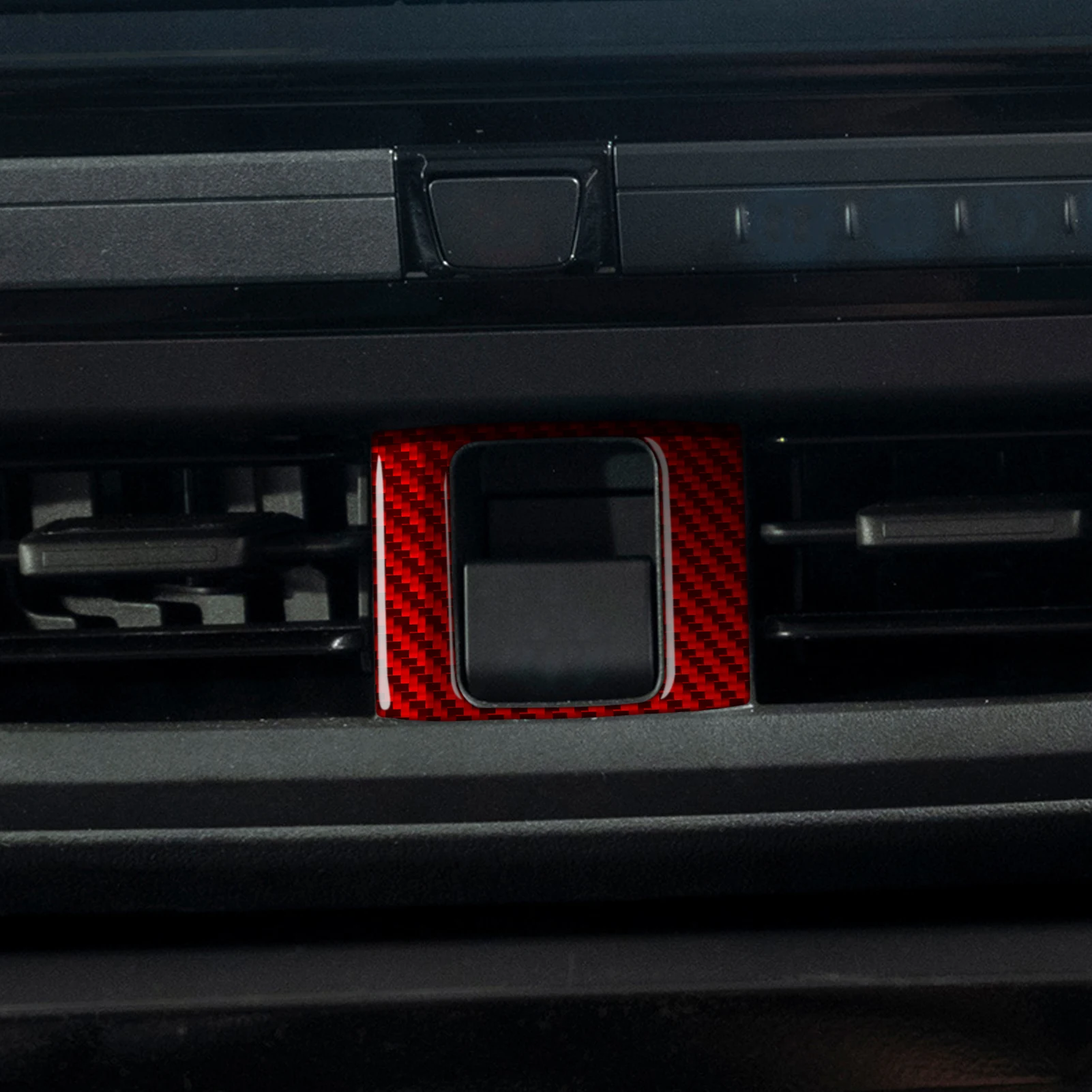 For Ford Transit Custom V700 2023-2026 Red Carbon Fiber Central Electronic Parking Switch Panel Cover Car Accessories Sticker