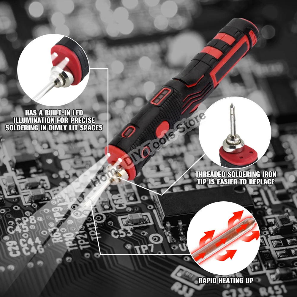 Cordless Electric Soldering Iron Kit 480℃ 1800mAh Rechargeable Soldering Tool Professional Portable Welding Tool