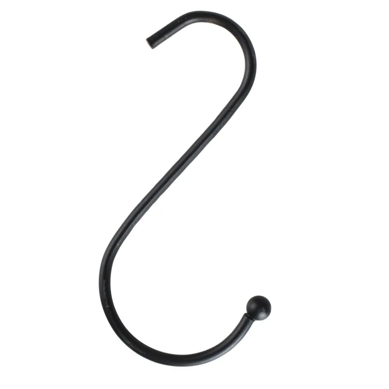 Kitchen door back multifunctional S-shaped hanger tree garden hook rust proof iron material black