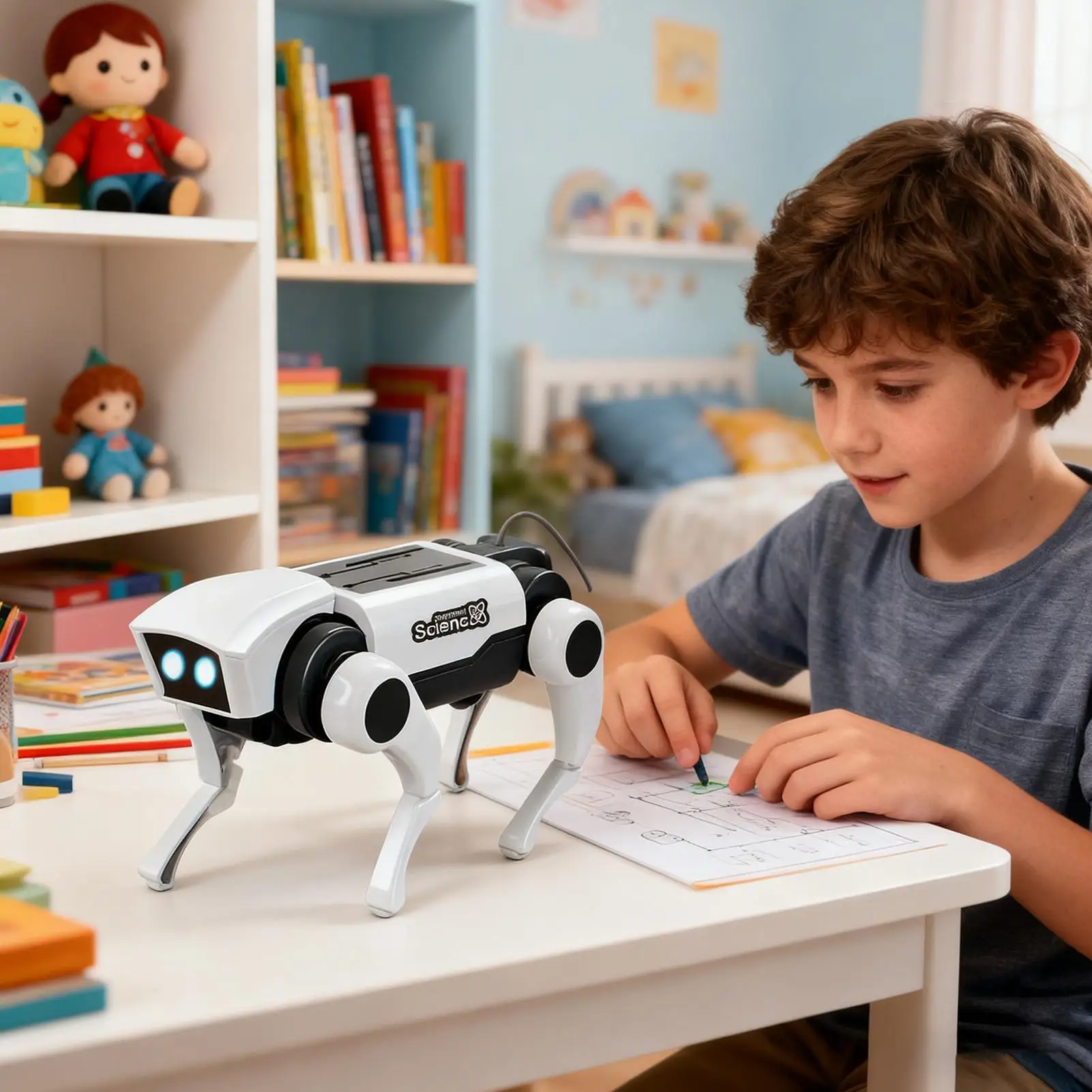 Kit educativo de aprendizaje de perros Robot realista, juguetes para perros Robot para adultos, niños y niñas, fiestas de cumpleaños y vacaciones