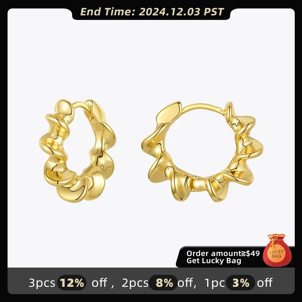 ENFASHION Sun Flower Hoop Earrings For Women Gold Color Curved Sculptural Hoops Earings Fashion Jewelry Gifts Kolczyki E201198