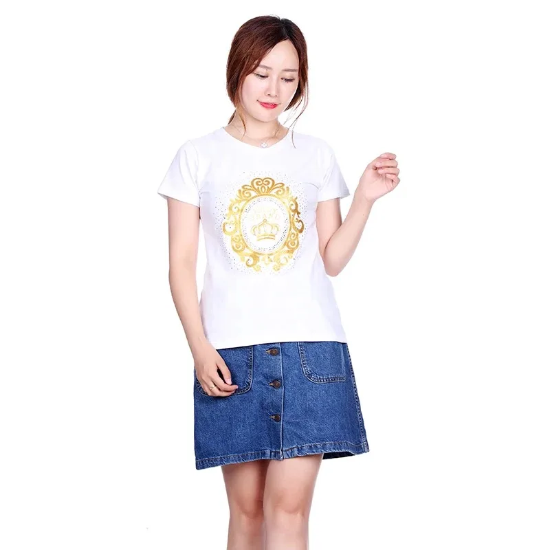 Retro Slim Fit T-Shirt Solid Color Casual Pattern Commuting Street Fashion Y2k Style Cut Short Women'S T-Shirt
