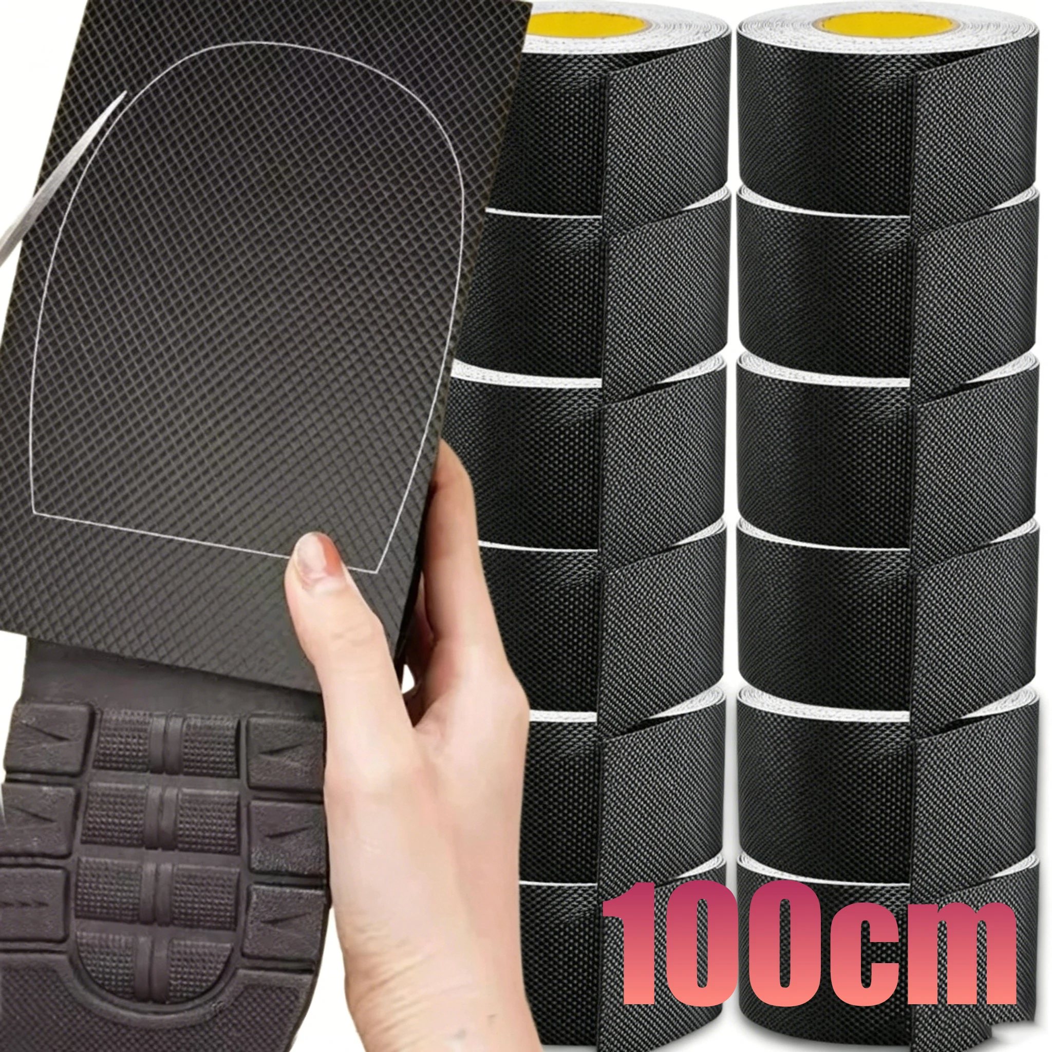6/8/10CM Thick Non-Slip Wear-Resistant Shoe Sole Sticker-Anti Abrasion Heel Quieter Sound-Canceling Chunky Heel Protection 1Roll
