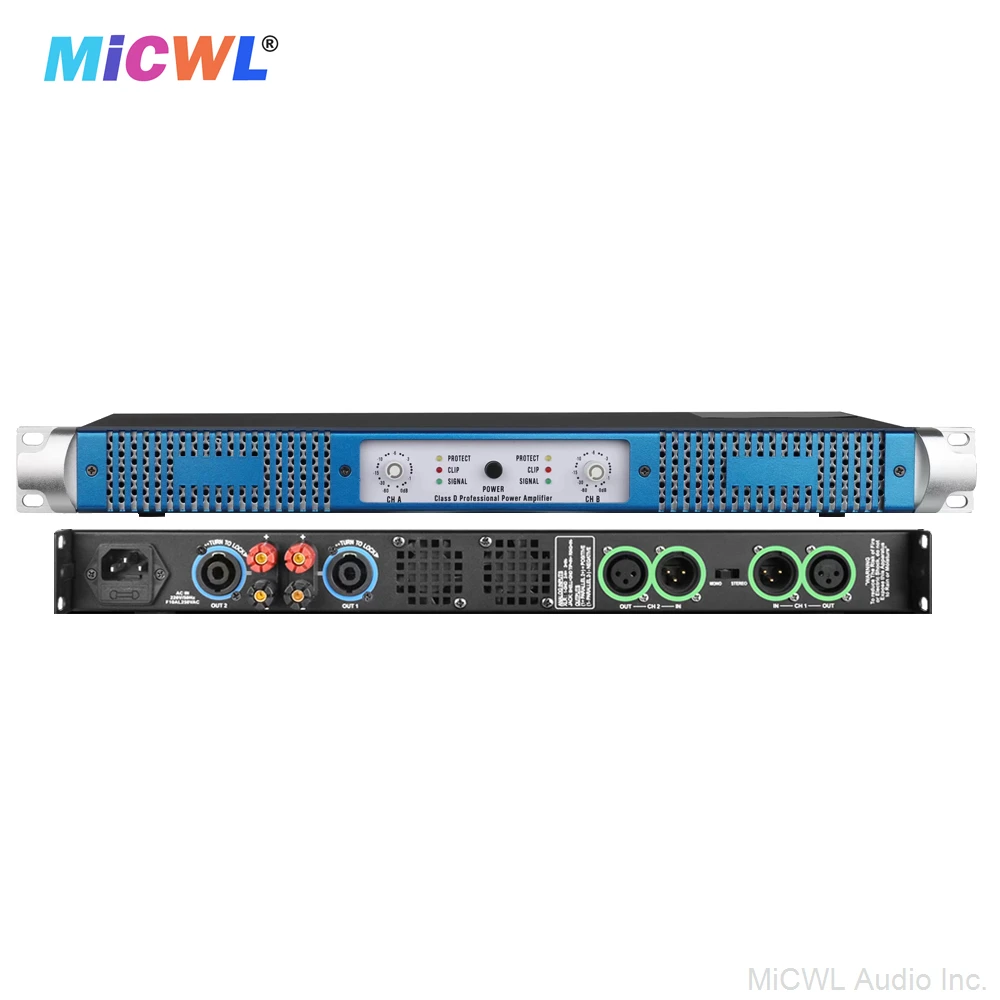 MiCWL الرقمية 1300 واط 2 قناة مكبر كهربائي 8Ω 1300 واط الصوت ميكروفونات الصوت XLR Power Preamps أمبير مع مفتاح الصوت