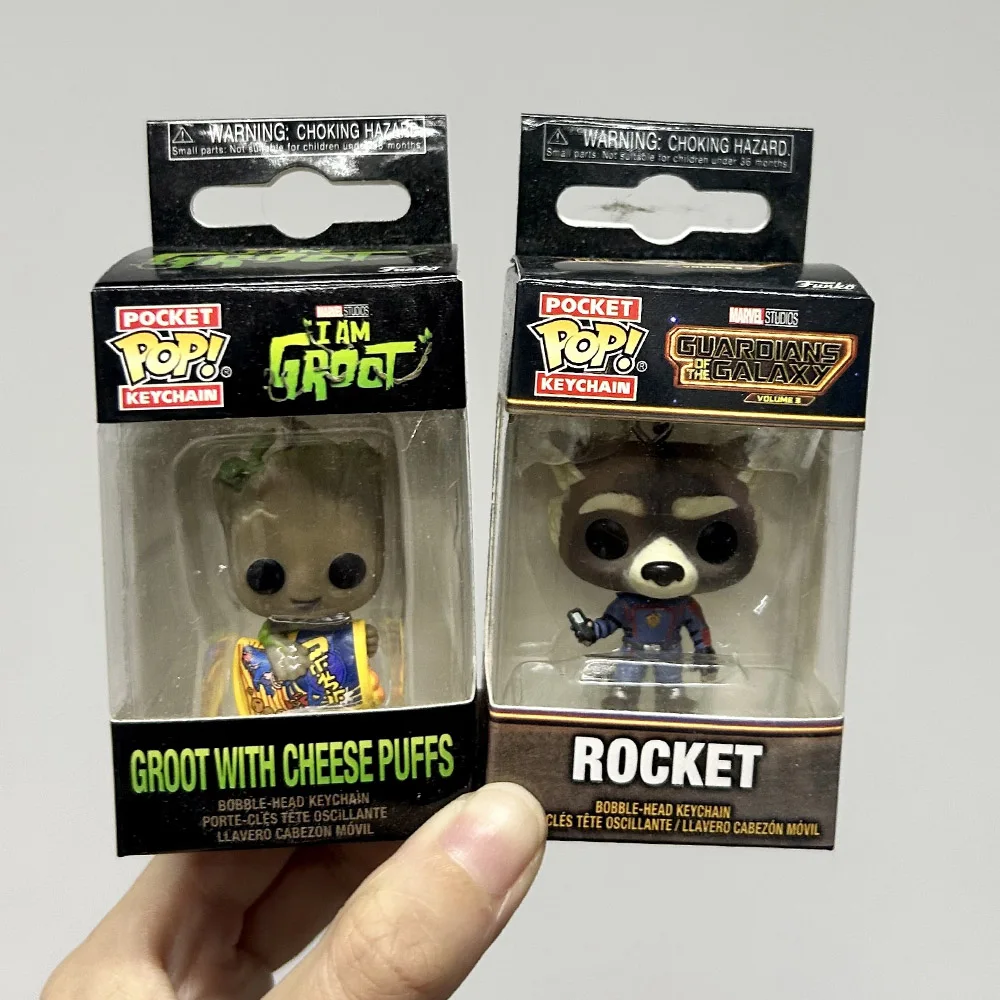 Llaveros Funko de las Películas de Marvel, Guardianes de la Galaxia, Rocket, Groots, Star-Lord, Figuras de Vinilo, Juguetes, Muñecos