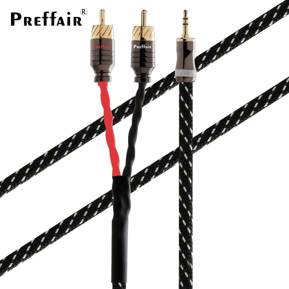 HiFi 3.5mm to 2rca Audio Cable Y Splitter Cable for MP3 MP4 PC Phone Amplifiers amplifier, mobile phone, computer, desktop audio