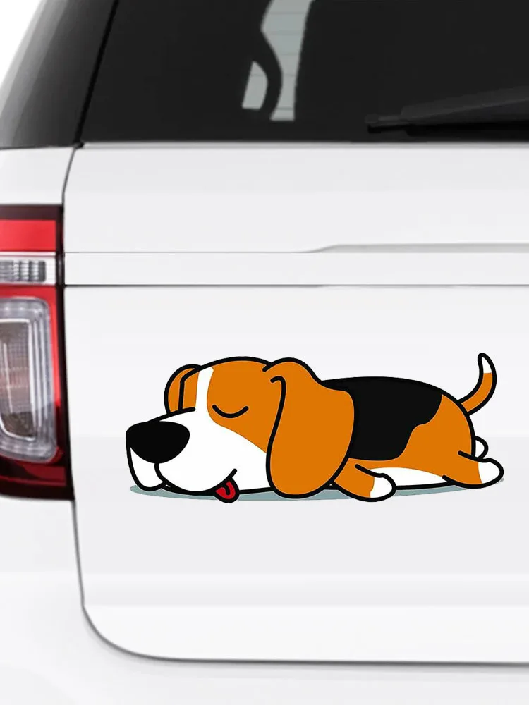 N863# Car Sticker For Sleepy Lazy Beagle Puppy Dog Waterproof Vinyl Decal Car Accessories Pegatinas Para Coche DIY Car Styling