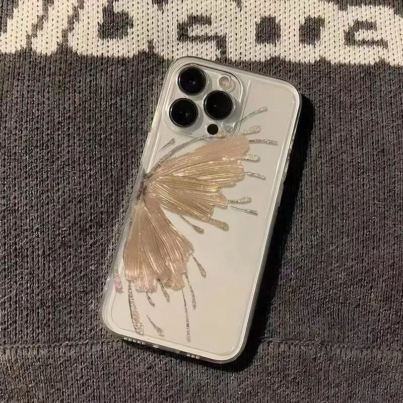Golden Butterfly مناسبة لحافظة الهاتف المحمول iphone17pro، Apple 15 المضادة للسقوط 14، كوريا الجنوبية 13promax الجديدة 16pro. #2