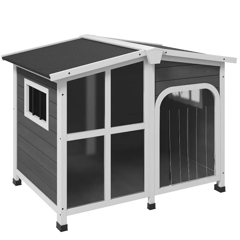 

Outdoor doghouse solid wood waterproof balcony indoor and outdoor large dog house golden retriever pet villa home cage room