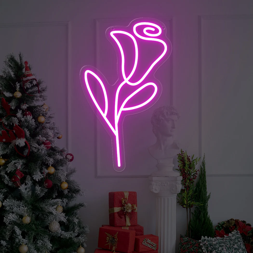 Luz de señal de neón rosa para boda, hogar, estudio, sala de estar, dormitorio, restaurante, decoración de letrero de pared, luz de señal luminosa Led